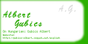 albert gubics business card